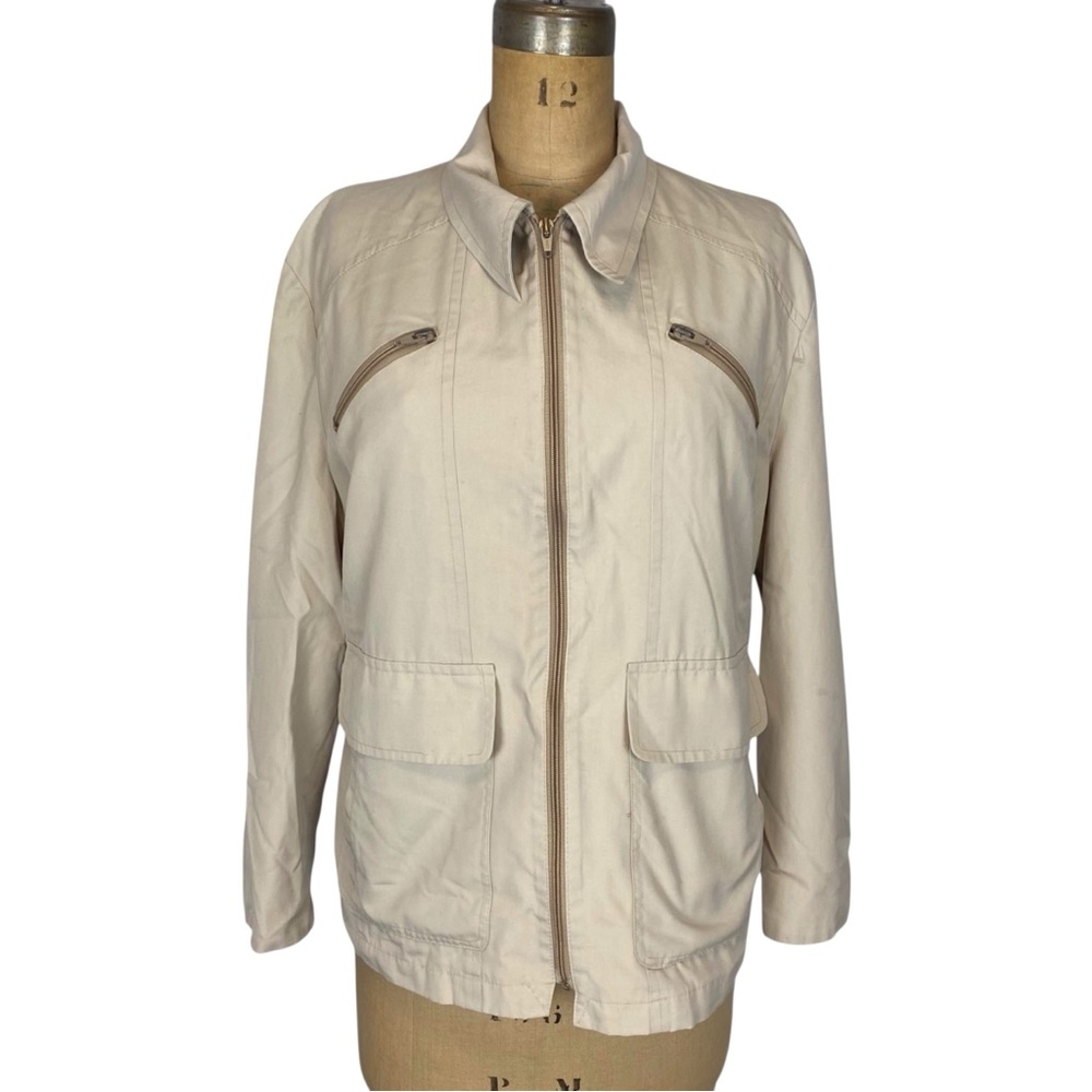Vintage London Fog Cream Zip Front Coat